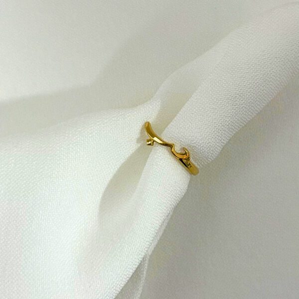 Minimalist Arabic Love Statement Open Ring 18K Gold Plated