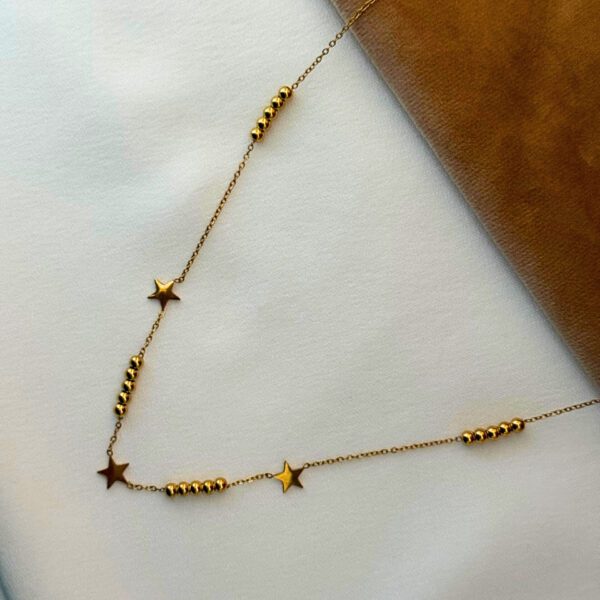 Tarnish Free Beads and Stars Necklace