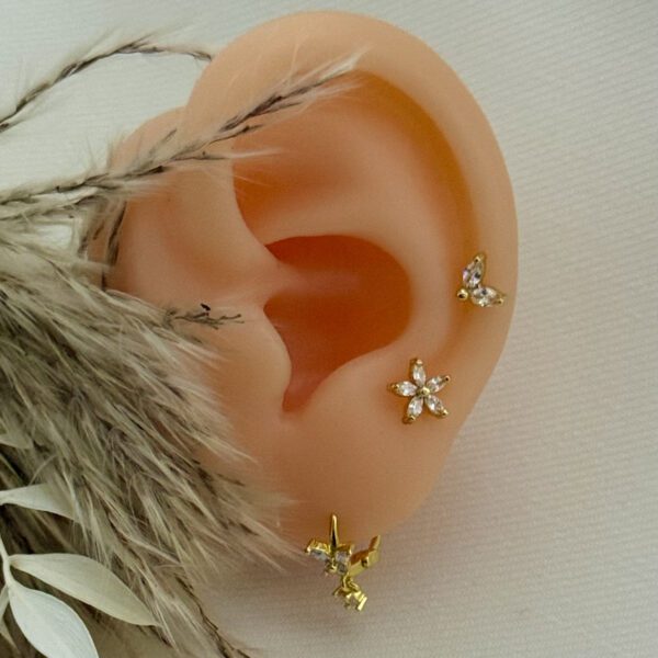 Exquisite Cartilage Piercing Studs - 3Pcs