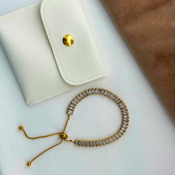 French Style Stainless Steel Chain Bracelet with Star & Cubic Zirconia