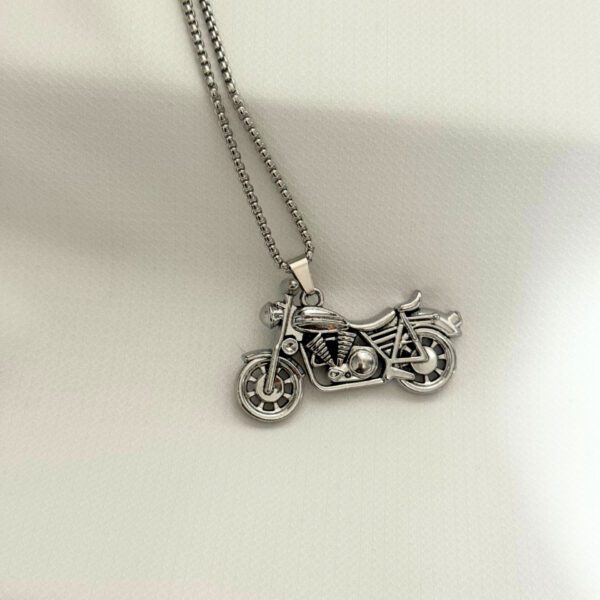 Hip Hop Motorcycle Pendant Stainless Steel Chain Necklace