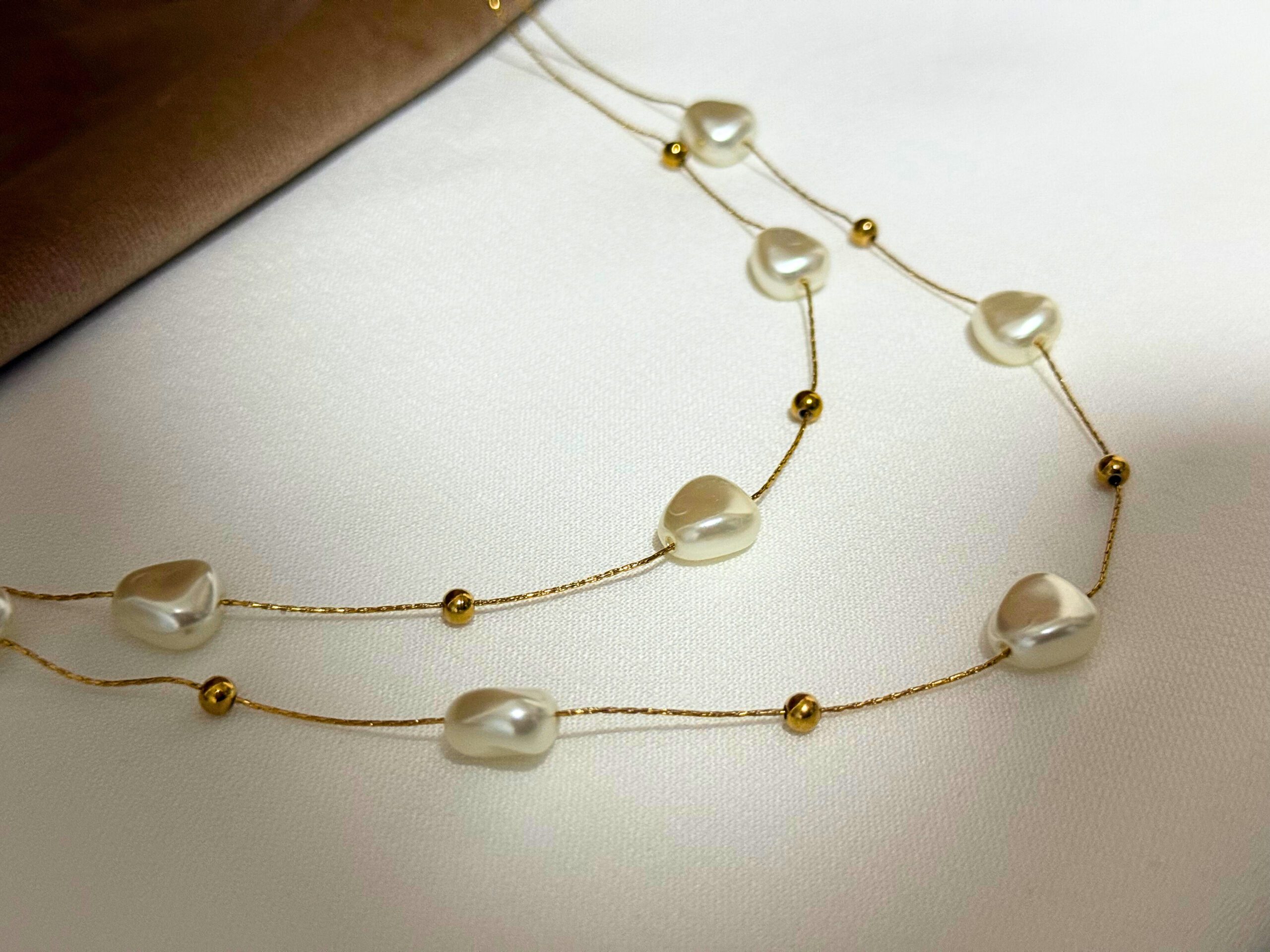 Neha Double Layered Pearl Necklace - Image 3