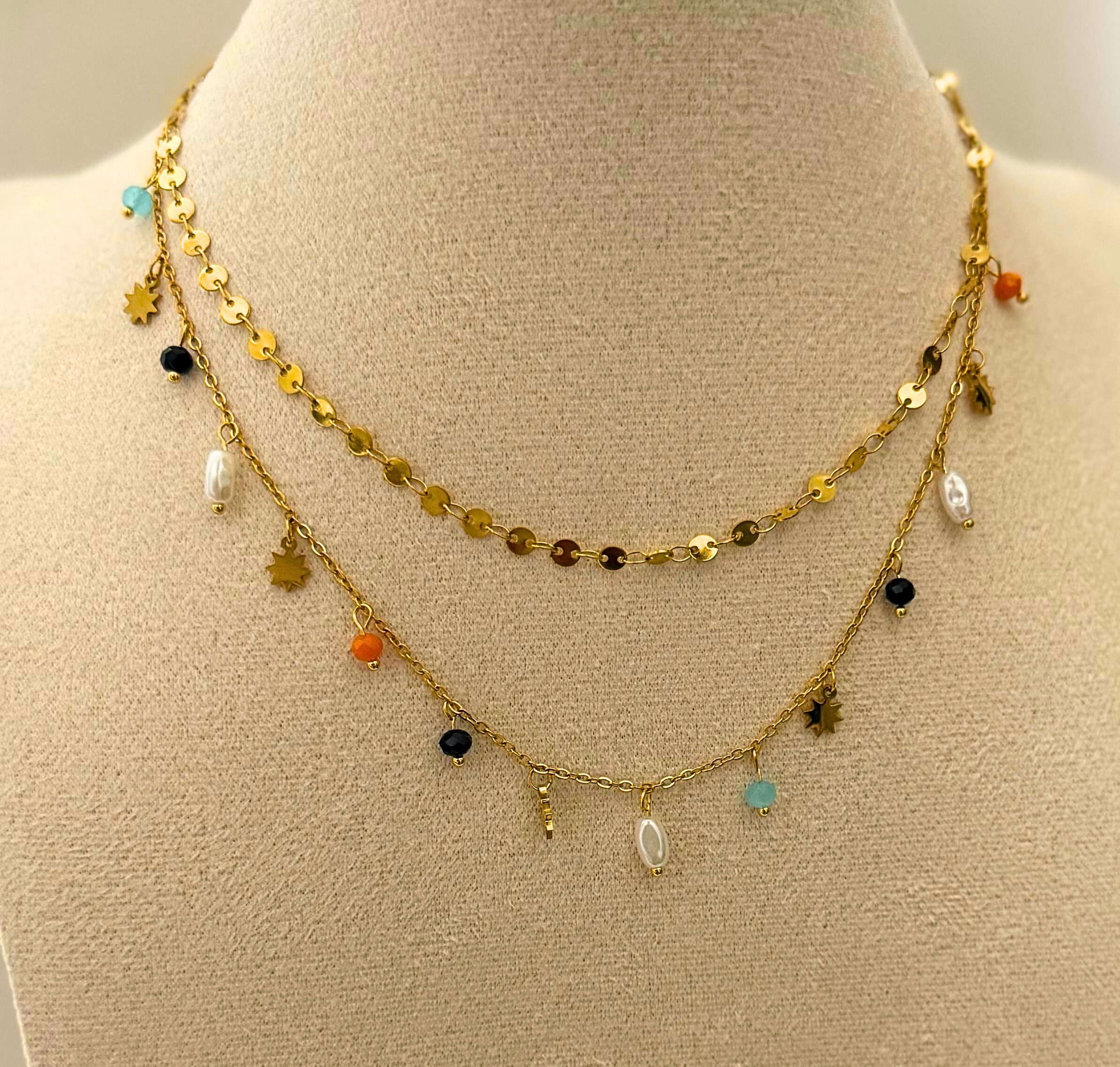 Reena Multi-Color Charm Necklace - Image 2