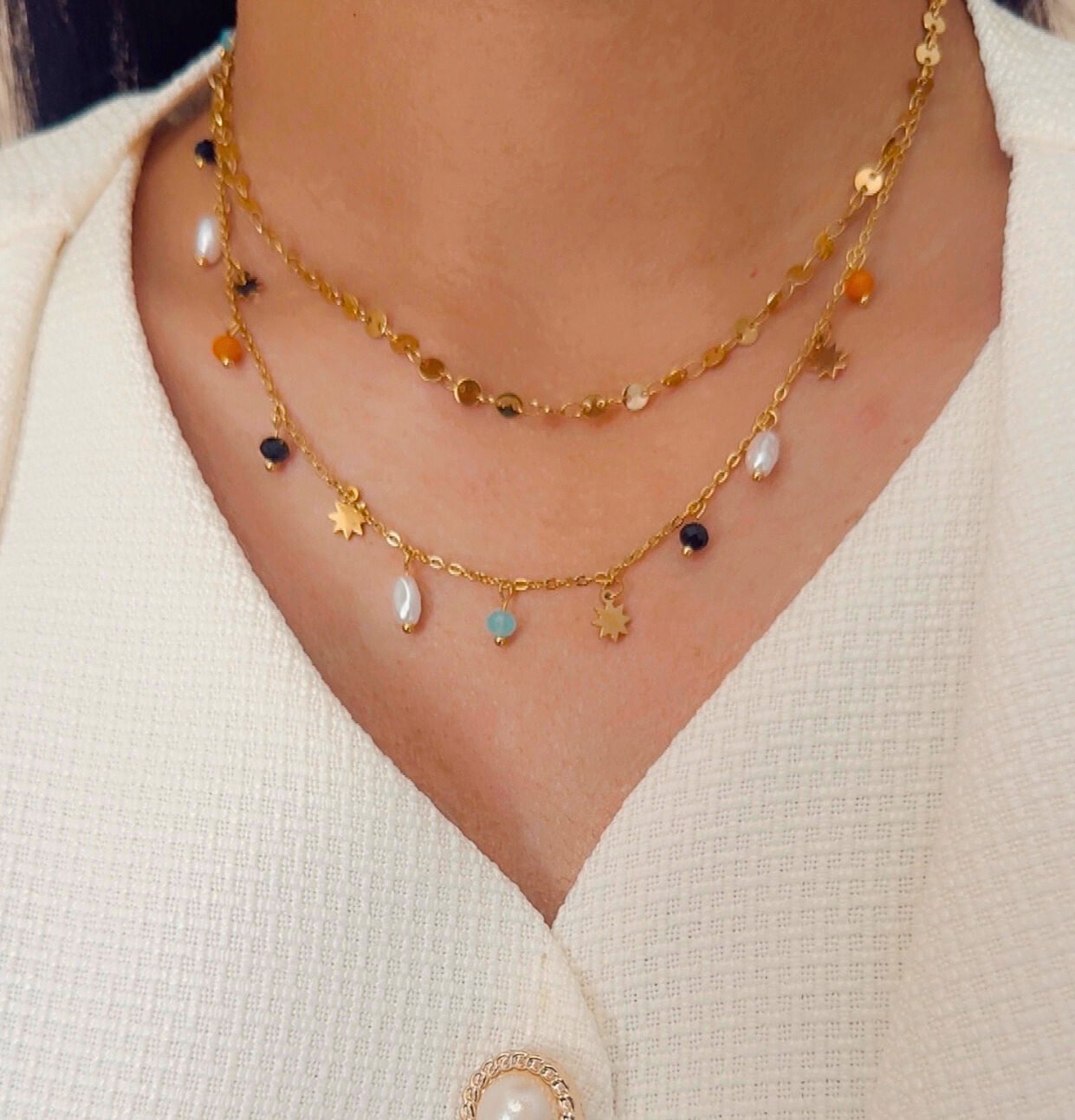 Reena Multi-Color Charm Necklace - Image 5