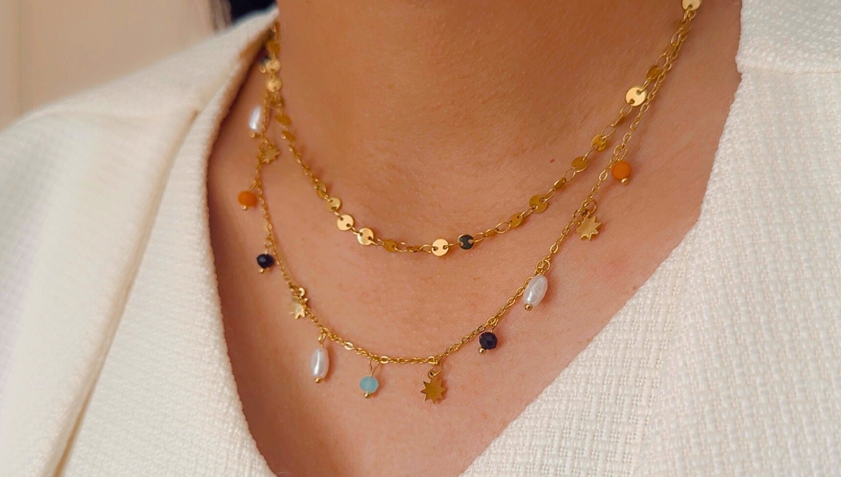Reena Multi-Color Charm Necklace - Image 4