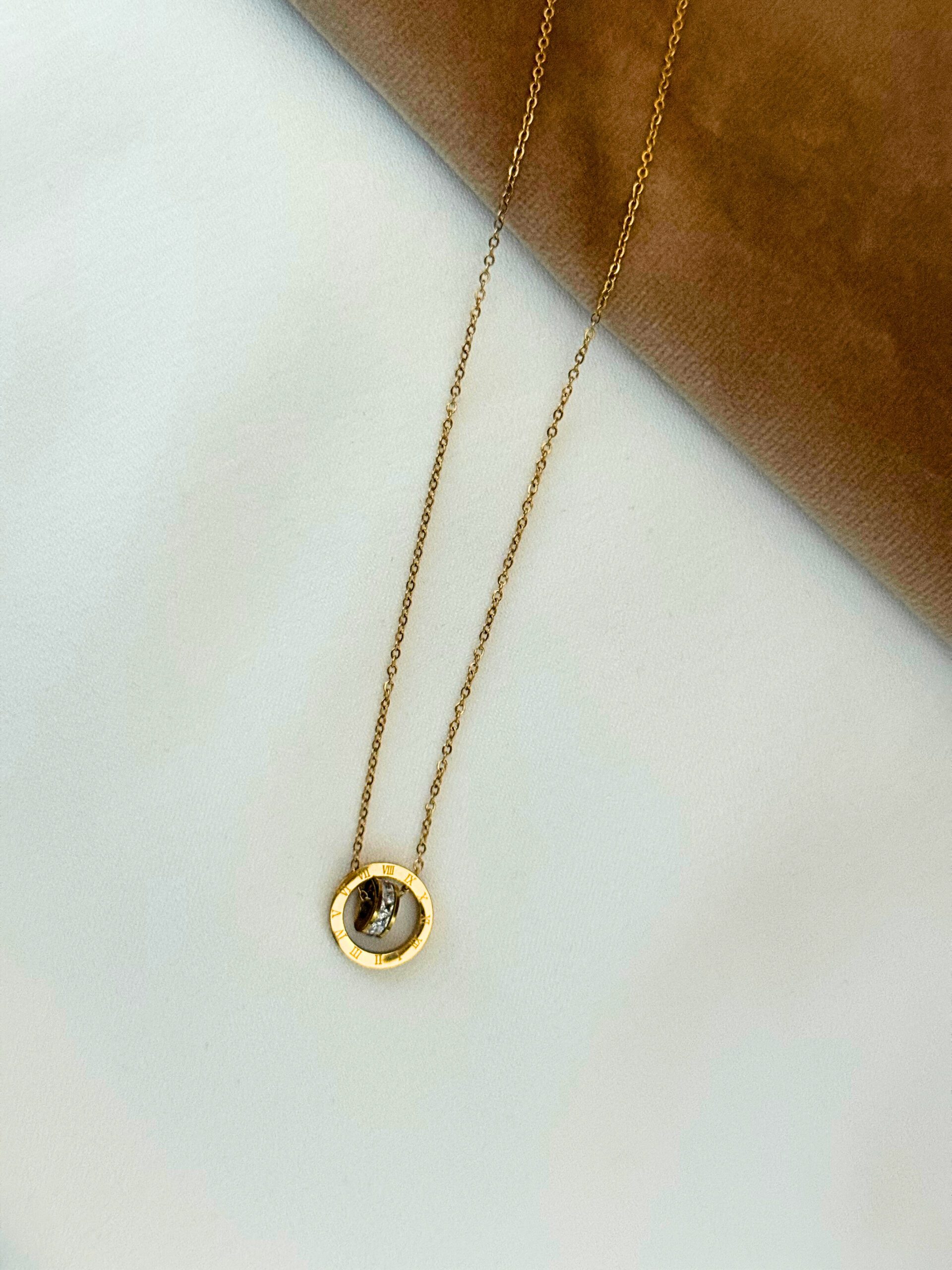 Roman Double Ring Necklace