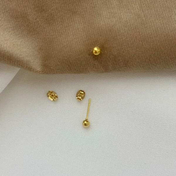4mm Gorgeous 14K Gold-Plated Ball Stud Earrings