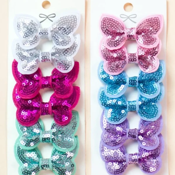 12pcs Toddler Girls Sequin Hair Clip Set