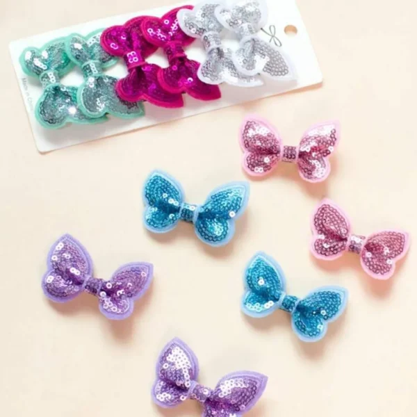 12pcs Toddler Girls Sequin Hair Clip Set
