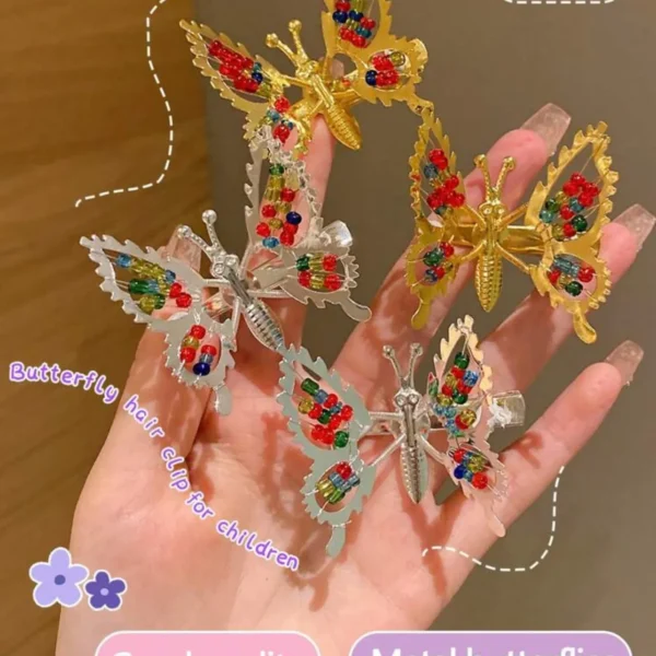 2 Sets of Coloured Bow Knot Hair Clips for Daily Use
