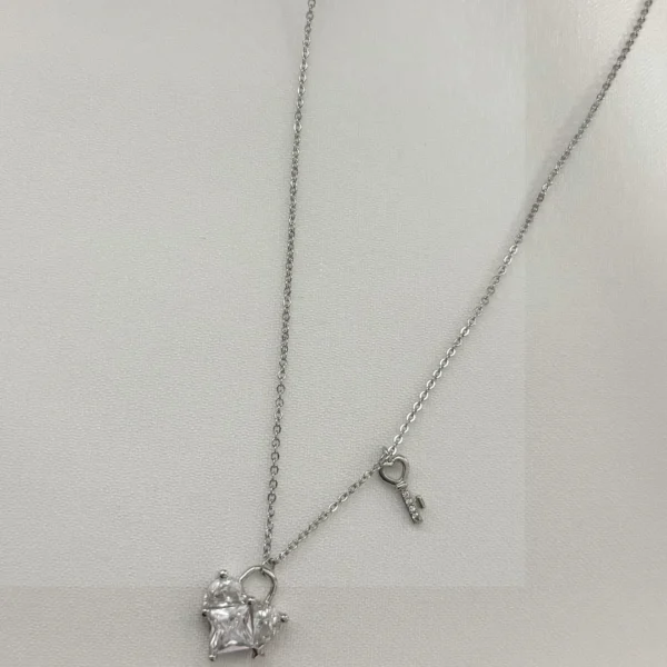 Key Heart Pendant Necklace