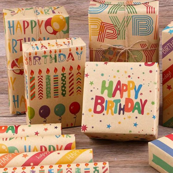 Birthday gift wrap and card