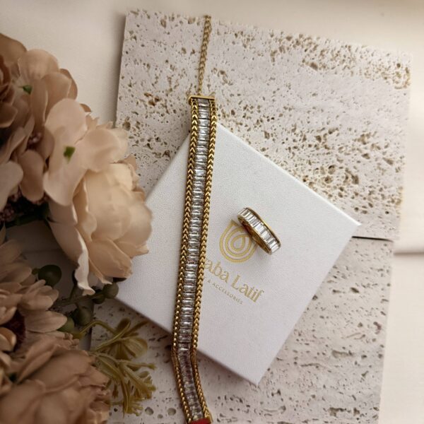 Diamond bracelet and ringset
