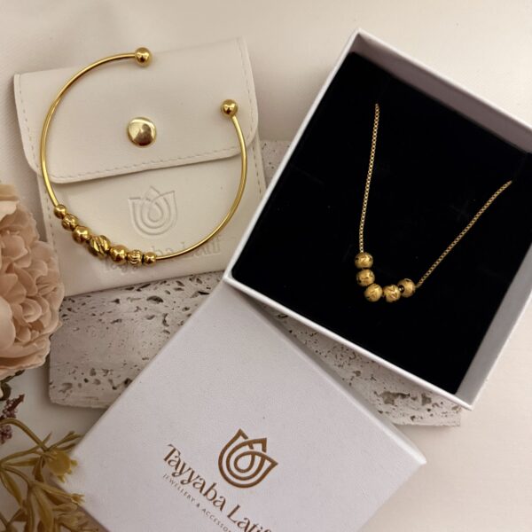 Mala necklace and beads bangle set